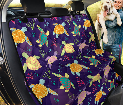 Colorful Sea Turtle Pattern Dog Car Seat Covers