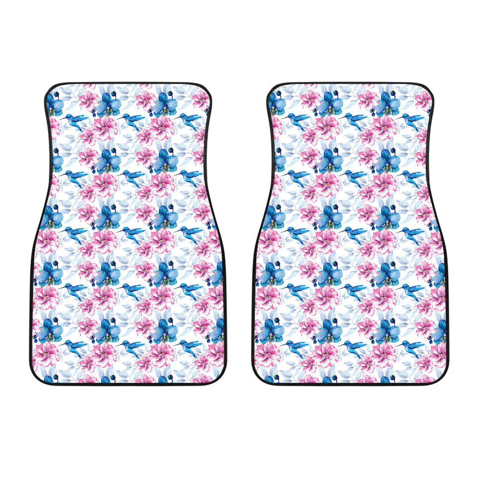 Hummingbird Pattern Print Design 02 Front Car Mats