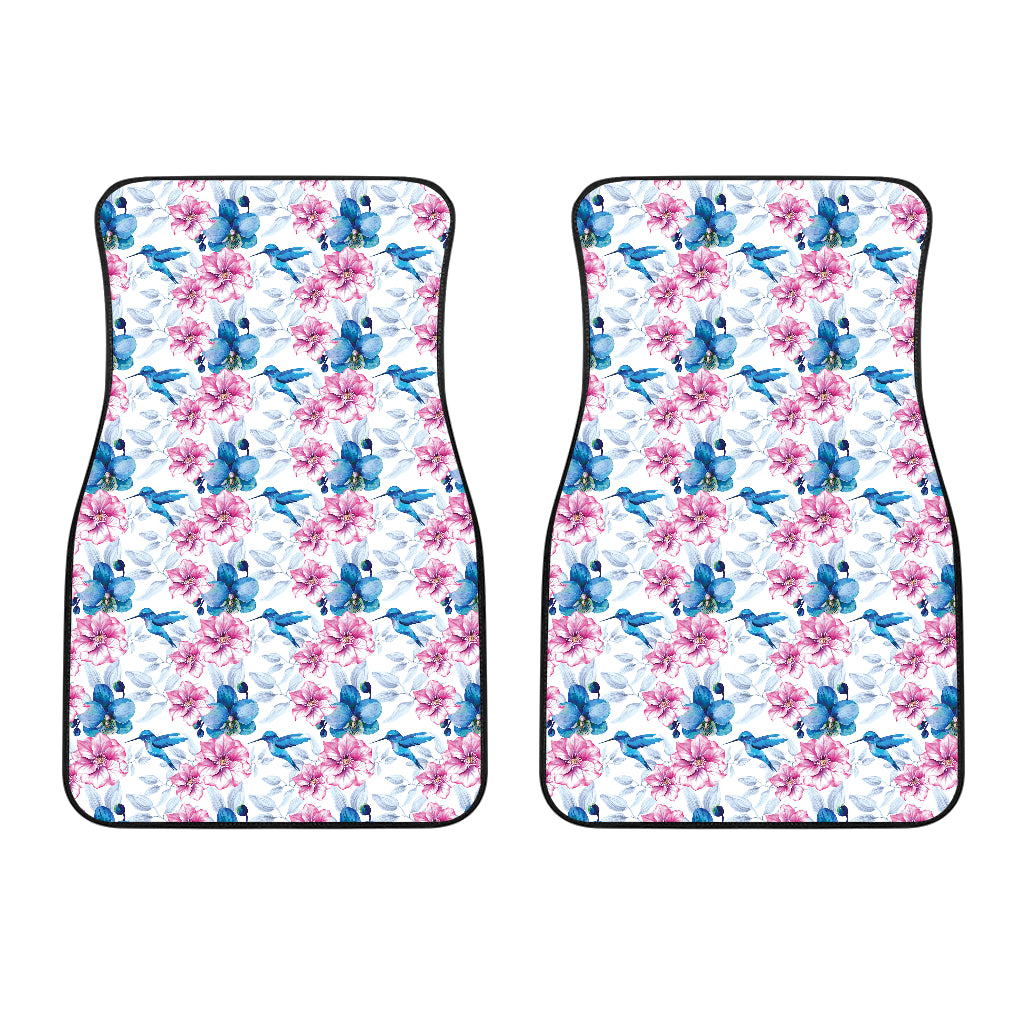 Hummingbird Pattern Print Design 02 Front Car Mats