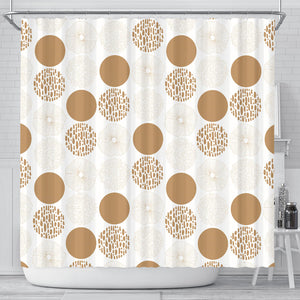Gold Texture Mushroom Pattern Shower Curtain Fulfilled In US