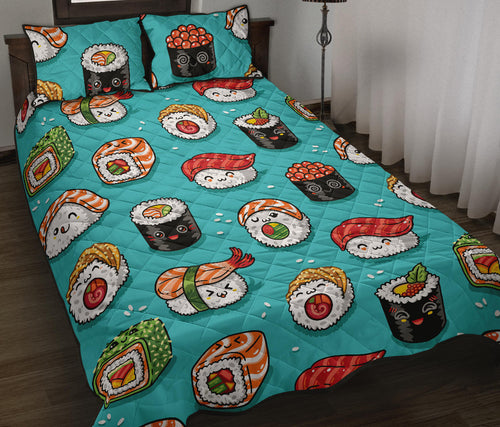 Cute sushi pattern Quilt Bed Set