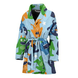 Alien Pattern Print Design 04 Women's Bathrobe