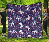 Colorful Butterfly Flower Pattern.Eps Premium Quilt