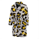 Gray Leopard Print Pattern Men'S Bathrobe