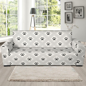 Dog Paws Pattern Print Design 03 Sofa Slipcover