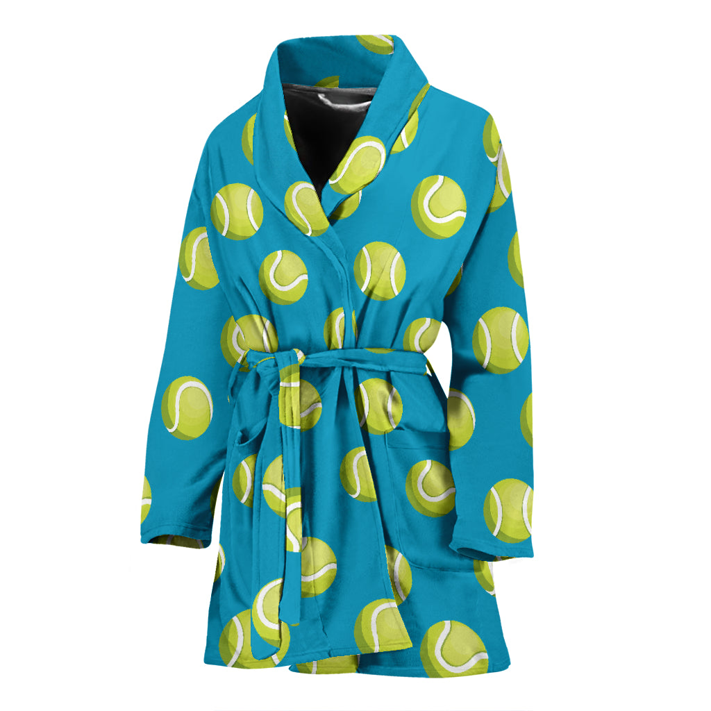 Tennis Pattern Print Design 05 Women's Bathrobe