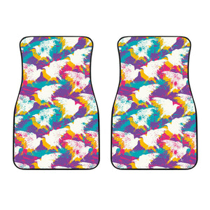 Colorful Crow Illustration Pattern Front Car Mats