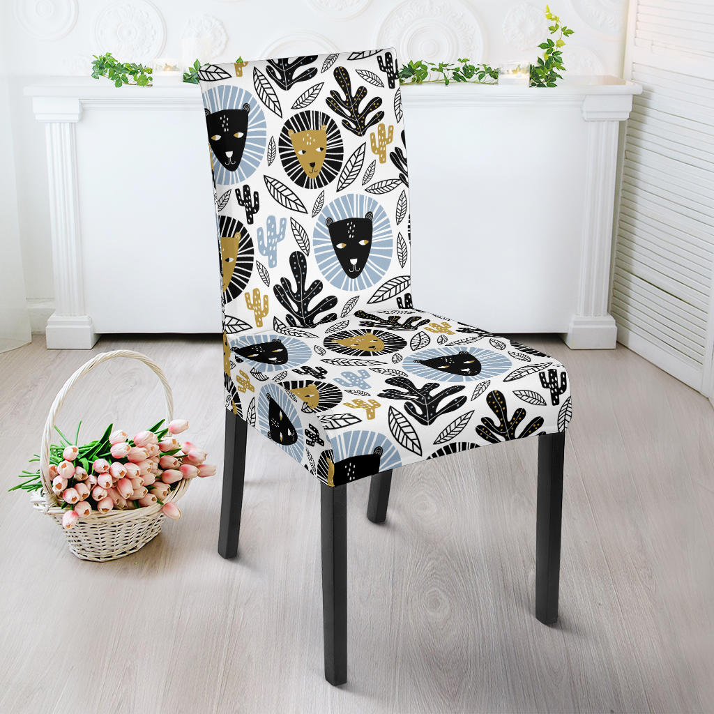 Lion Pattern Print Design 05 Dining Chair Slipcover