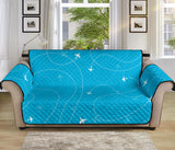 Airplane destinations blue background Sofa Cover Protector