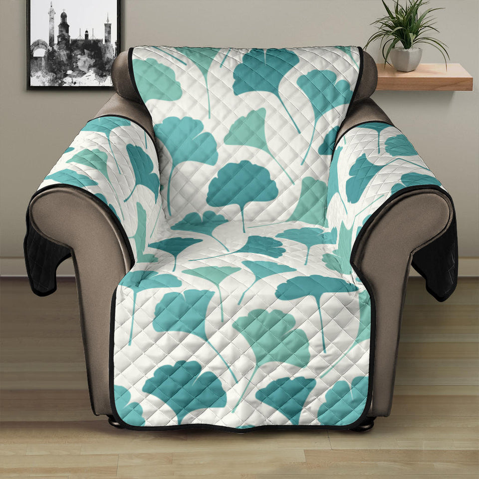 Green ginkgo leaves pattern Recliner Cover Protector