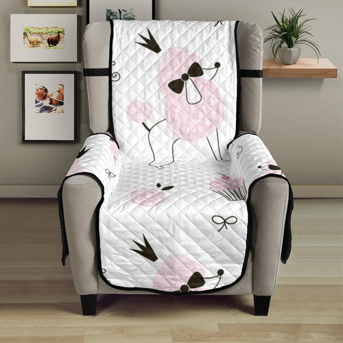 Poodle dog rose cake pattern Chair Cover Protector