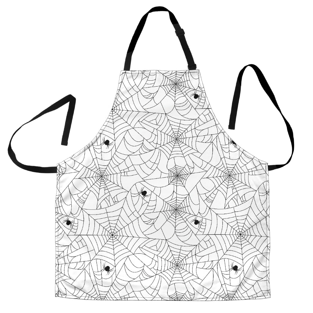 Spider Web Cobweb Pattern White Background Adjustable Apron
