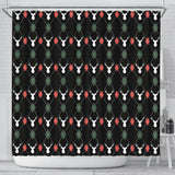 Deer Christmas New Year Pattern Argyle Shower Curtain Fulfilled In US