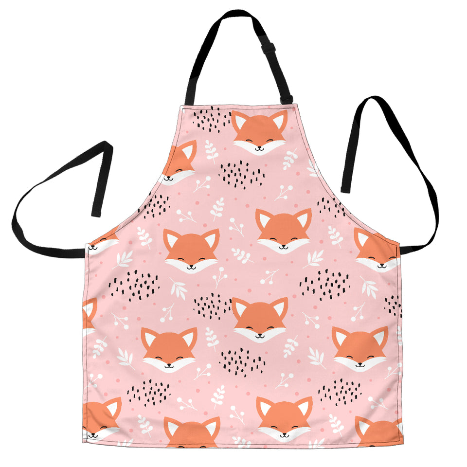 Cute Fox Pattern Pink Background Adjustable Apron