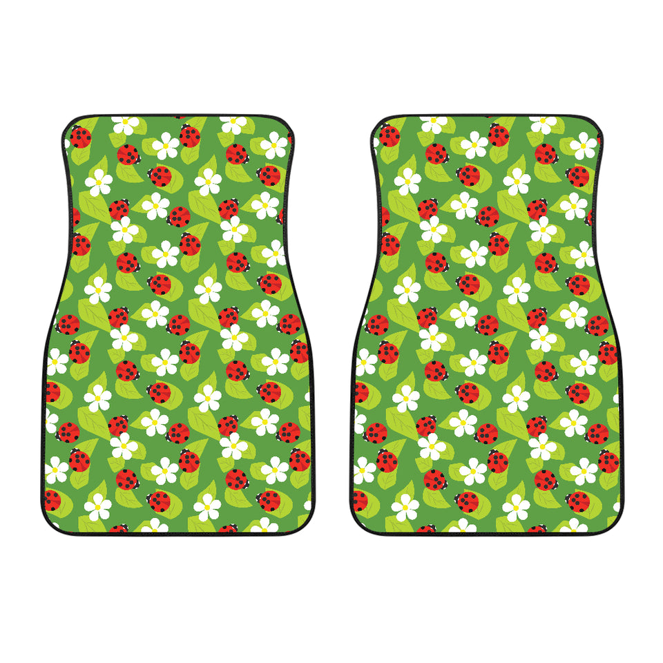 Ladybug Pattern Print Design 01 Front Car Mats