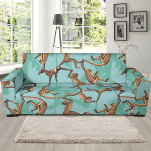 Monkey Palm Tree Background Sofa Slipcover