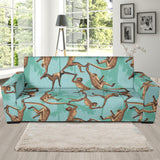 Monkey Palm Tree Background Sofa Slipcover