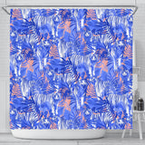 White Bengal Tigers Pattern Shower Curtain Fulfilled In US