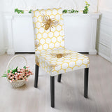 Bee Honeycomb Seamless Design Pattern Dining Chair Slipcover