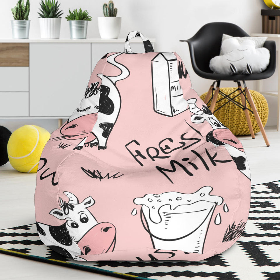 Cows Milk Product Pink Background Bean Bag Cover