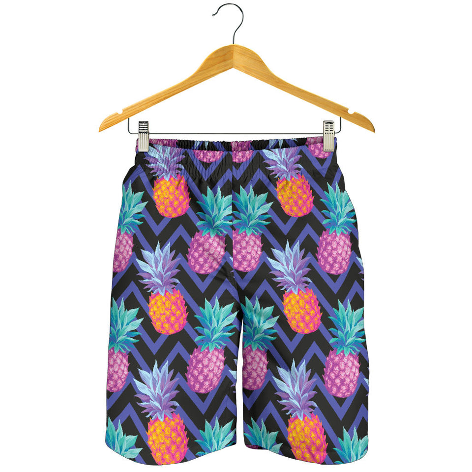 Pineapples Pattern Zigzag Background Men Shorts
