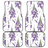 Lavender Flower Design Pattern Front And Back Car Mats