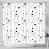 Poodle Dog Rose Cake Pattern Shower Curtain Fulfilled In US