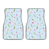 Watercolor Tulips Pattern Front Car Mats