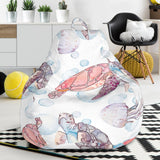 Watercolor Sea Turtle Jellyfish Pattern Bean Bag Cover