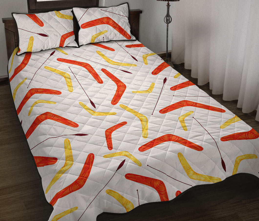 Waterclor boomerang Australian aboriginal ornament Quilt Bed Set
