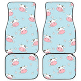 Cute Cow Flower Pattern Front And Back Car Mats