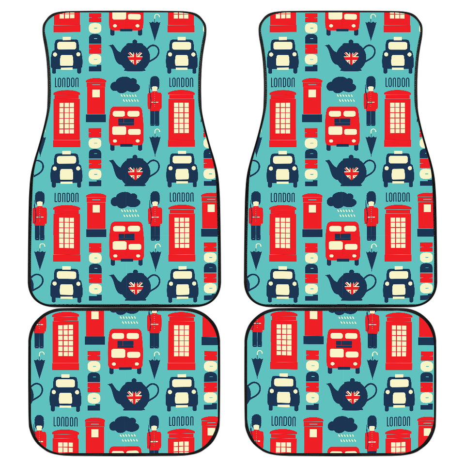 British Pattern Print Design 04 Front and Back Car Mats