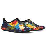 Colorful Parrot Flower Pattern Aqua Shoes