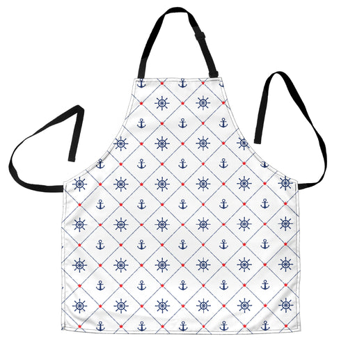 Anchor Rudder Nautical Design Pattern Adjustable Apron