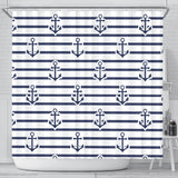 Anchor Rope Nautical  Pattern Shower Curtain Fulfilled In US