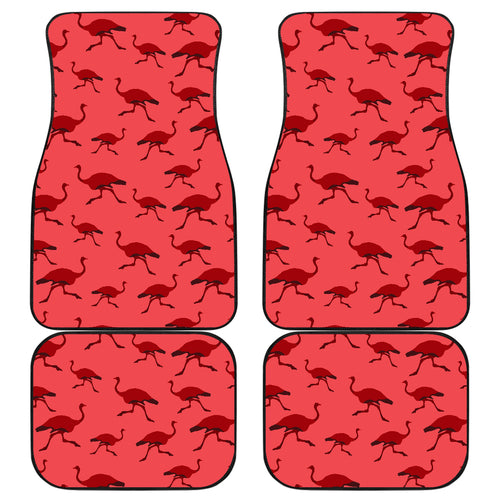 Ostrich Pattern Print Design 03 Front and Back Car Mats