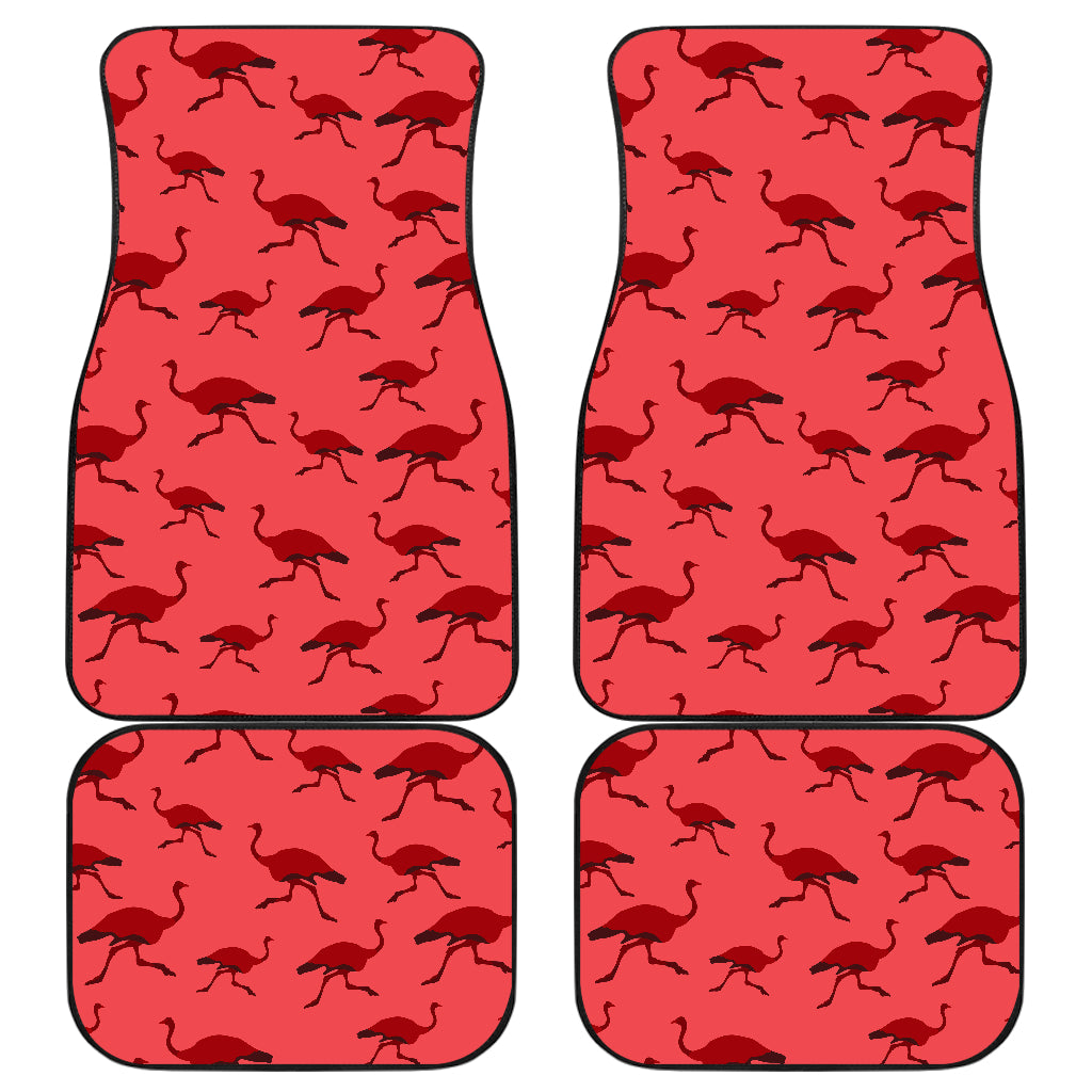 Ostrich Pattern Print Design 03 Front and Back Car Mats