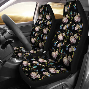 Hummingbird Pattern Print Design 03 Universal Fit Car Seat Covers