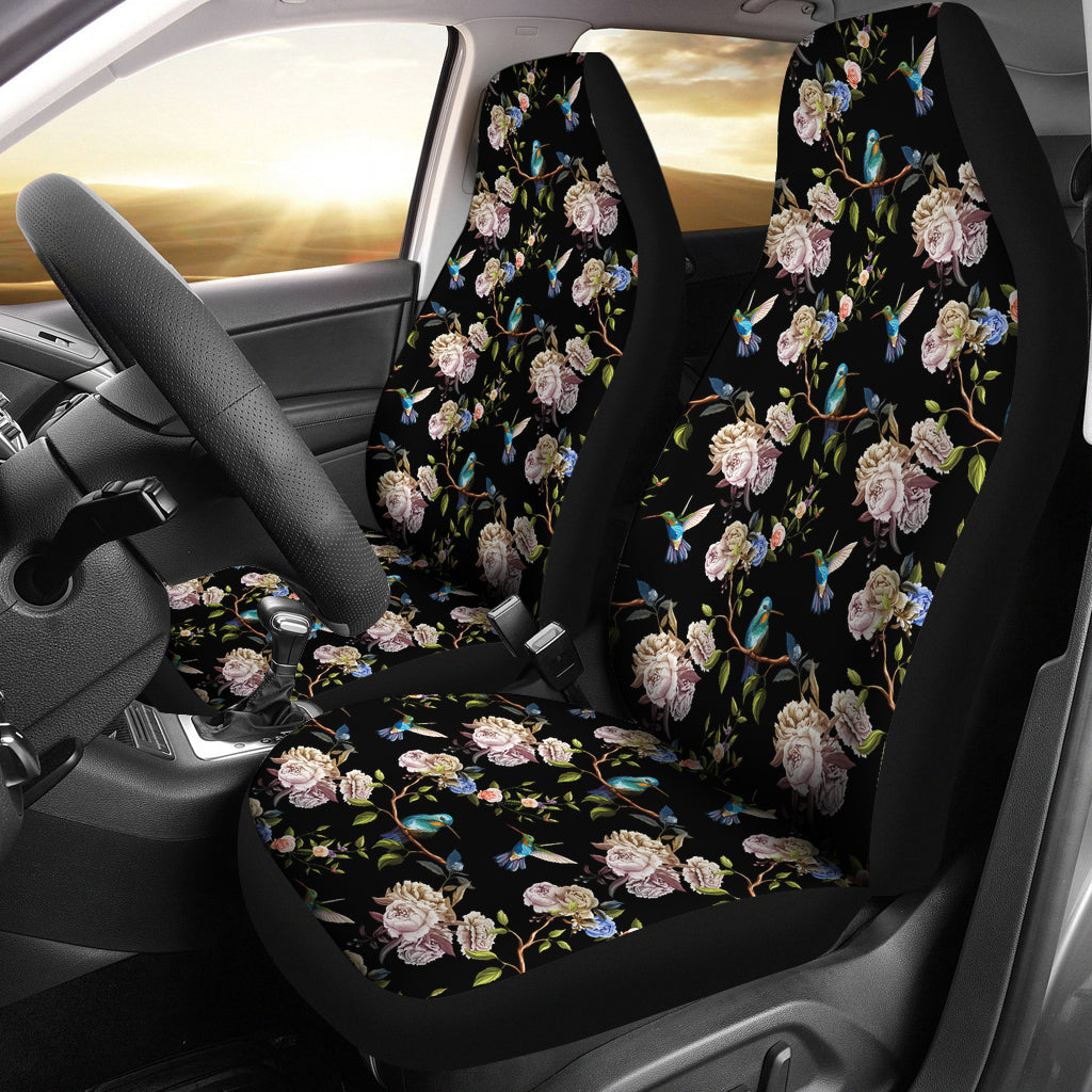 Hummingbird Pattern Print Design 03 Universal Fit Car Seat Covers