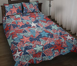 Hand drawn colorful starfish Quilt Bed Set