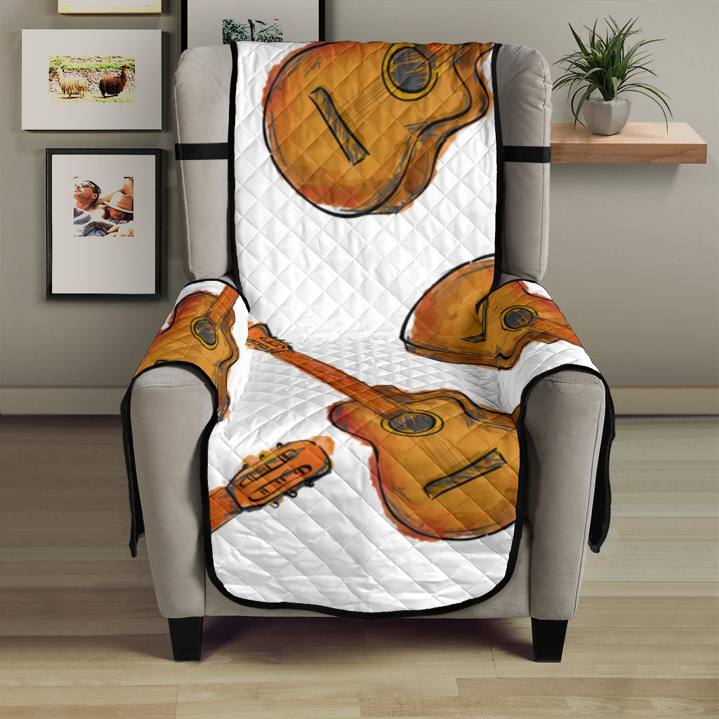 Paint Guitar Pattern Chair Cover Protector