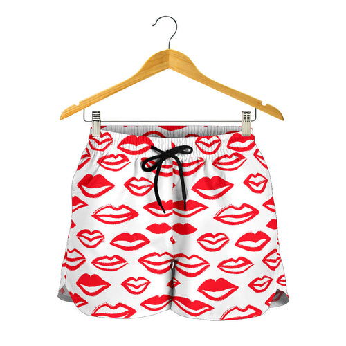 Lips Pattern Print Design 05 Women Shorts