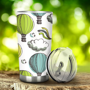 Hot Air Balloon Bird Cloud Pattern Tumbler