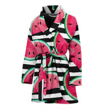 Watercolor Paint Textured Watermelon Pieces Women'S Bathrobe