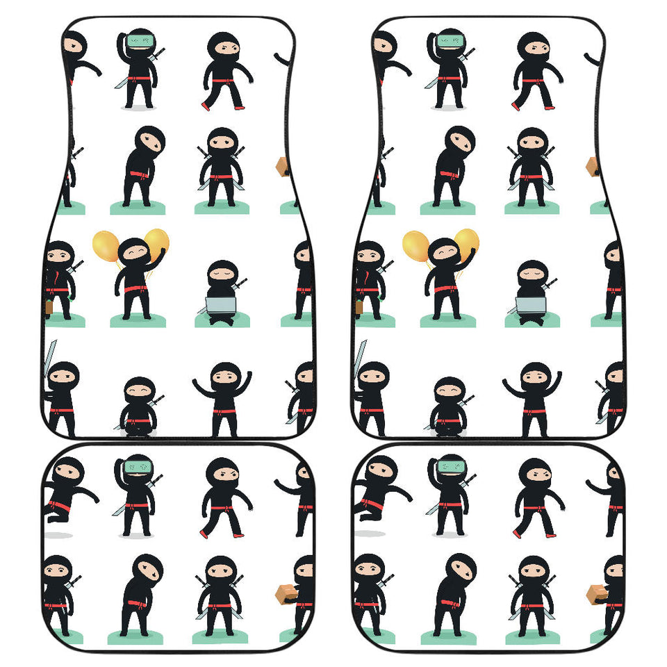 Cute Ninja Katana Sword Pattern Front And Back Car Mats
