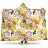 Cool Bee Honeycomb Leaves Pattern Hooded Blanket