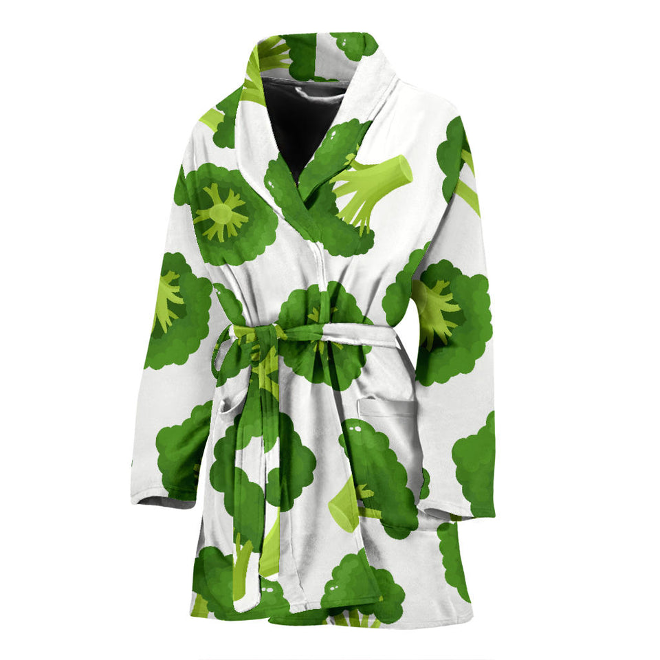 Cute Broccoli Pattern Women'S Bathrobe