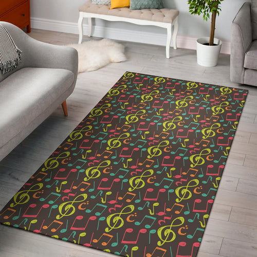 Music Notes Pattern Print Design 05 Area Rug