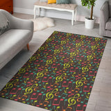 Music Notes Pattern Print Design 05 Area Rug
