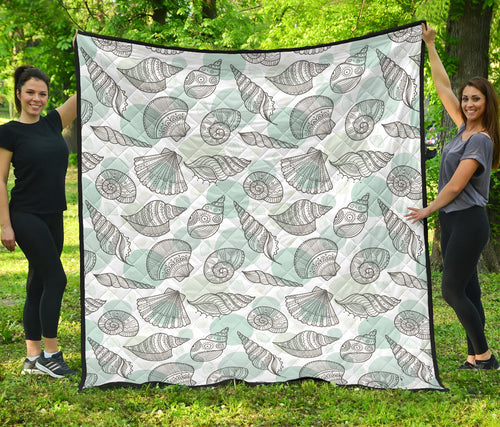 Shell Polynesian Tribal  Premium Quilt
